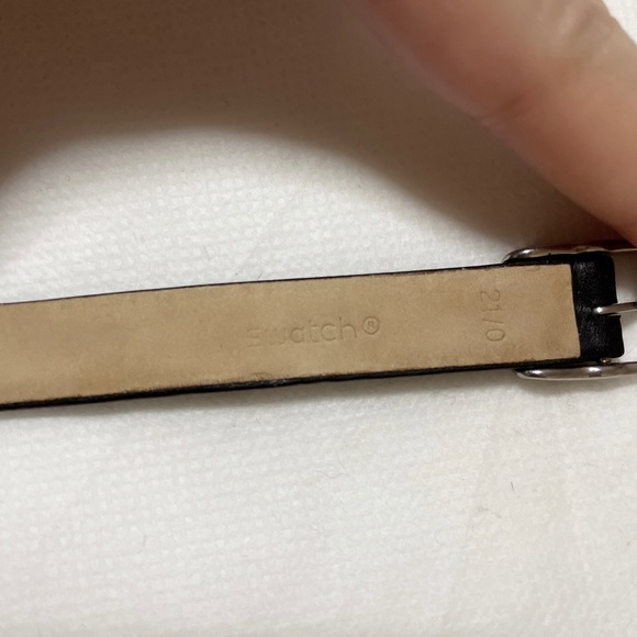 Swatch Irony Wrap Around Black Leather Watch - Picture 3 of 5
